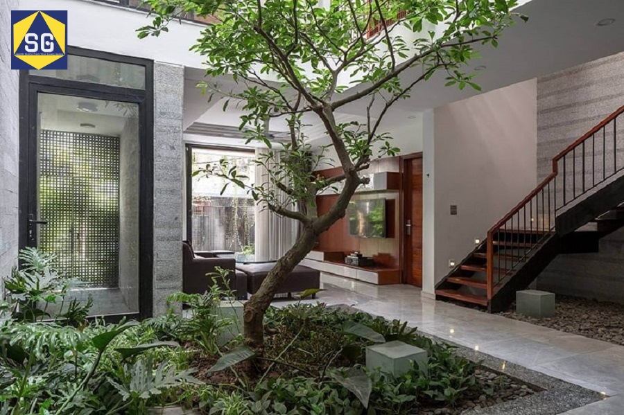 Thiết kế sân vườn cho nhà ống
