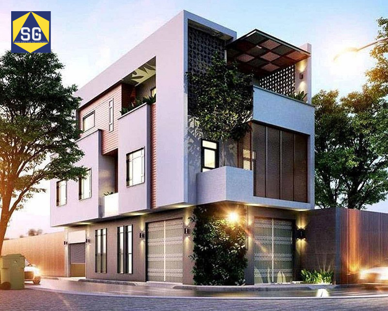 Mẫu thiết kế nhà phố 2 mặt tiền hiện đại Xu hướng thiết kế nhà phố hiện đại