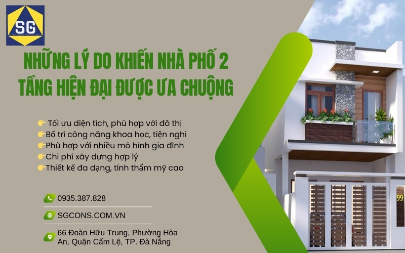nhà phố 2 tầng hiện đại