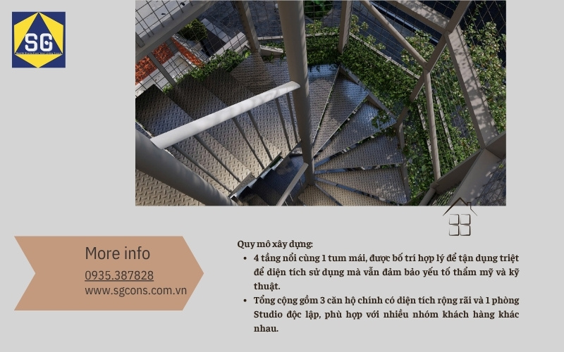 Dự án thực tế: " Thiết kế căn hộ cho thuê 4 tầng tại Quảng Nam"
