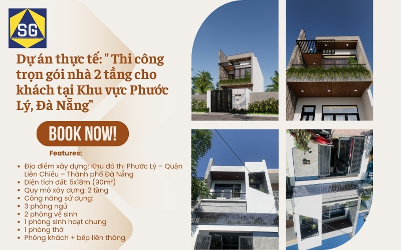 Thi công trọn gói nhà 2 tầng