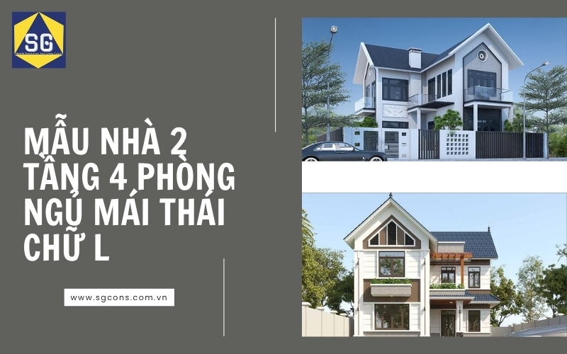 mẫu nhà 2 tầng 4 phòng ngủ giá rẻ