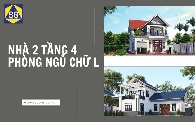mẫu nhà 2 tầng 4 phòng ngủ giá rẻ