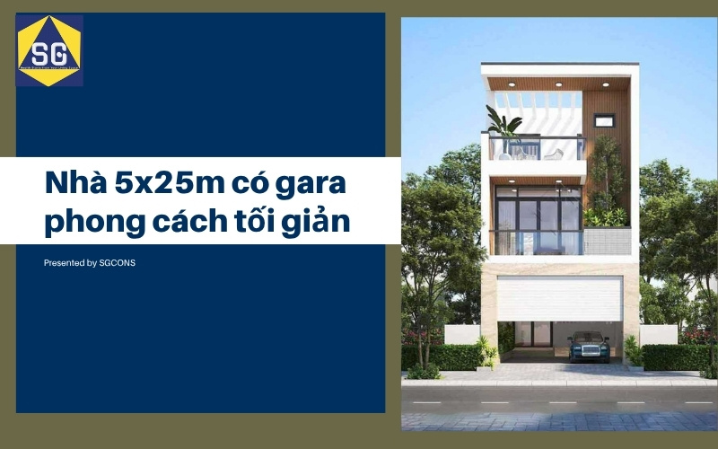 thiết kế nhà 5x25m có gara