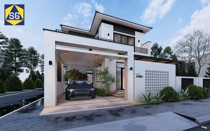 thiết kế nhà 5x25m có gara