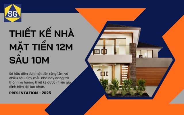 thiết kế nhà mặt tiền 12m sâu 10m