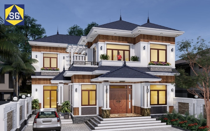 thiết kế nhà mặt tiền 8m sâu 12m