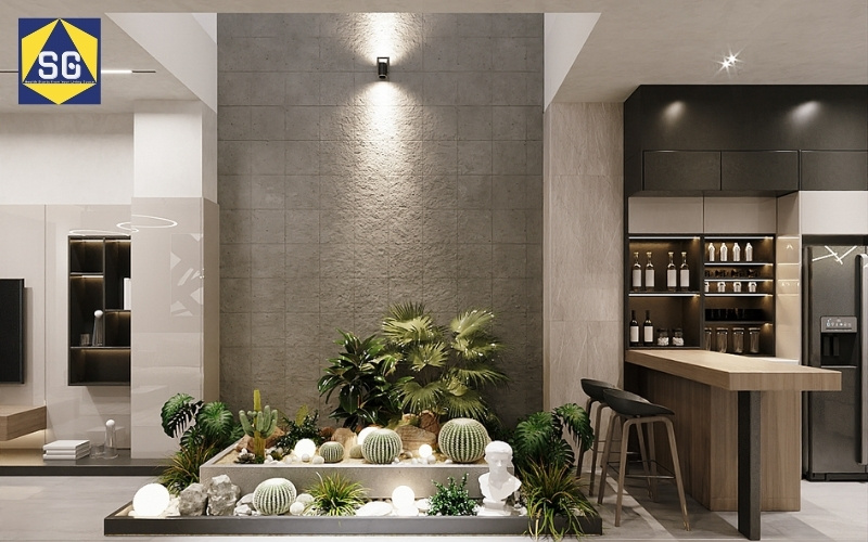 tiểu cảnh giếng trời nhà ống