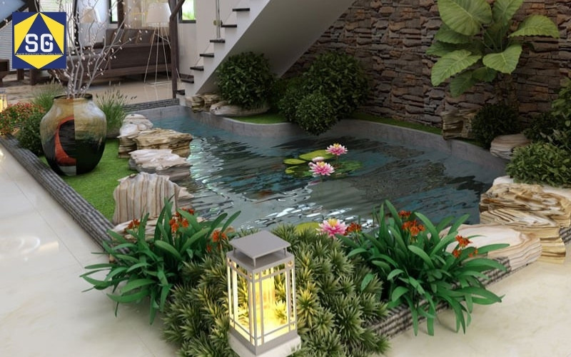 tiểu cảnh giếng trời nhà ống
