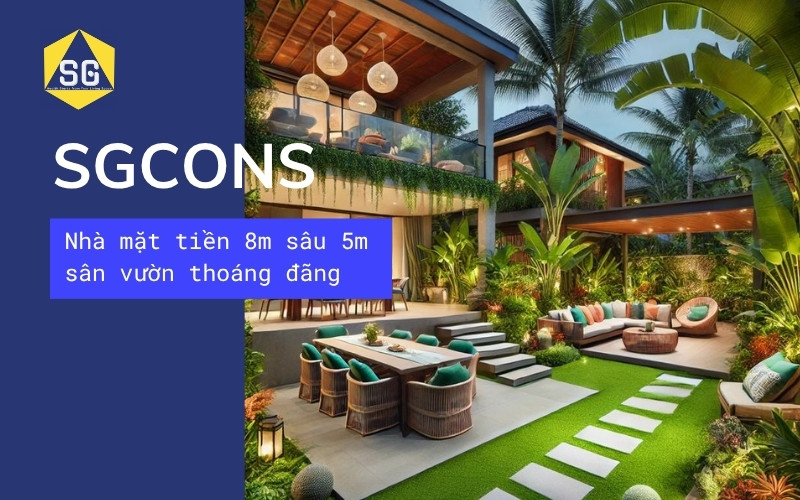 thiết kế nhà mặt tiền 8m sâu 5m