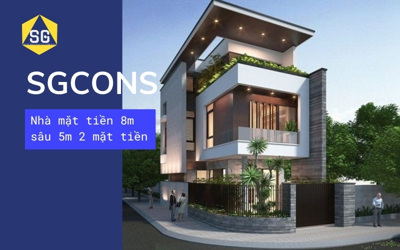 thiết kế nhà mặt tiền 8m sâu 5m