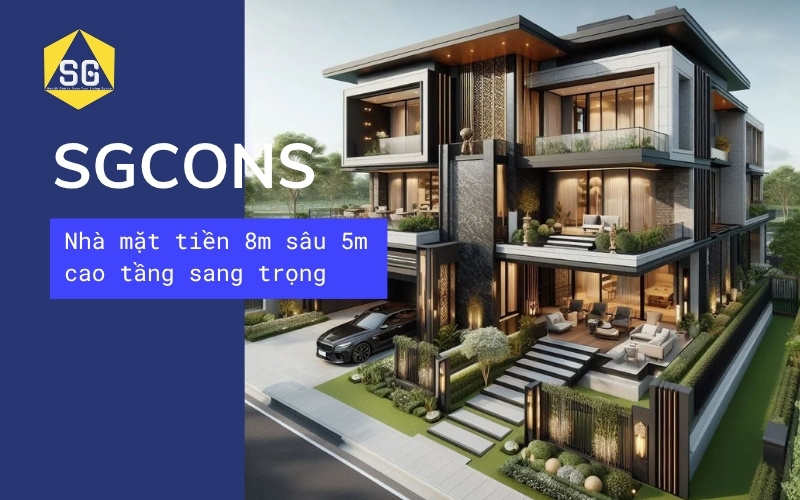 thiết kế nhà mặt tiền 8m sâu 5m