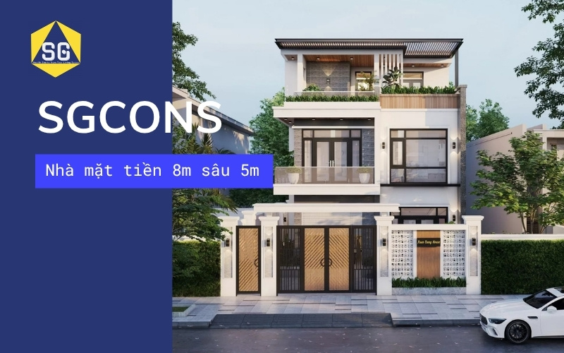 thiết kế nhà mặt tiền 8m sâu 5m