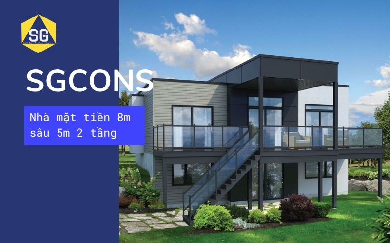 thiết kế nhà mặt tiền 8m sâu 5m