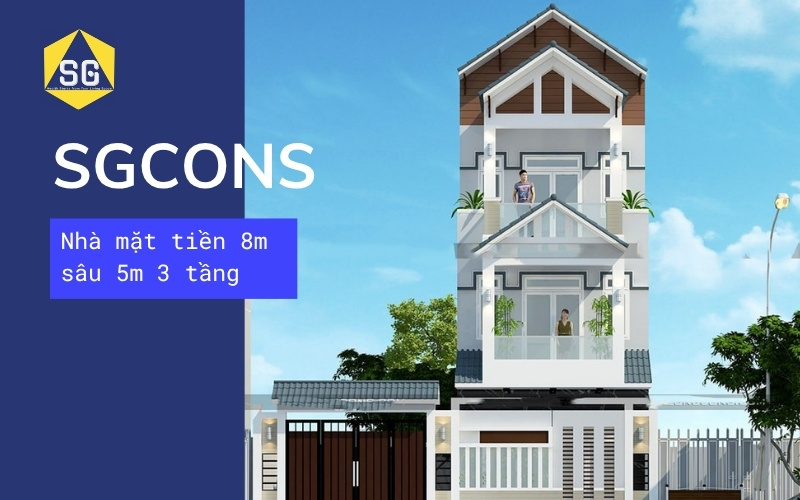 thiết kế nhà mặt tiền 8m sâu 5m