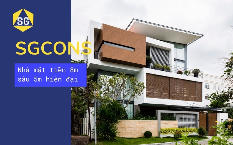 thiết kế nhà mặt tiền 8m sâu 5m