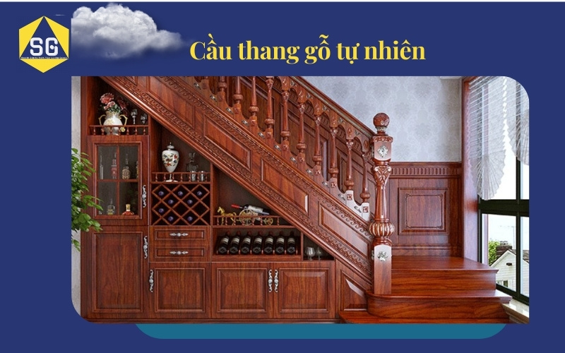 Cầu thang gỗ đẹp cho nhà ống