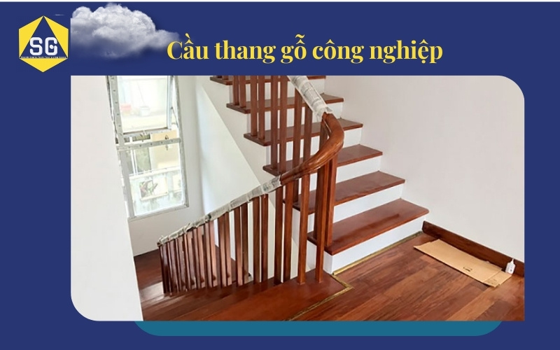 Cầu thang gỗ đẹp cho nhà ống
