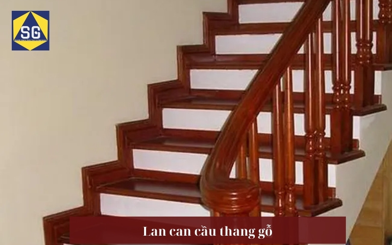 Cầu thang gỗ đẹp cho nhà ống