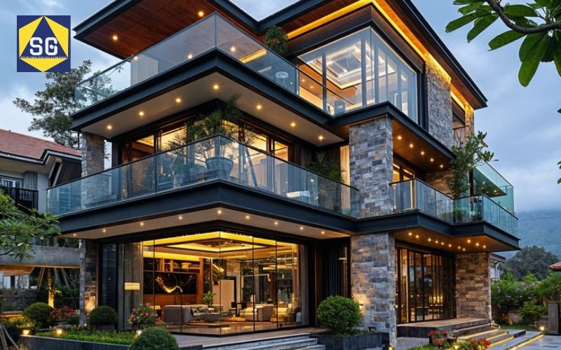 Mẫu nhà lệch tầng 7x7m Mẫu nhà lệch tầng 7x7m