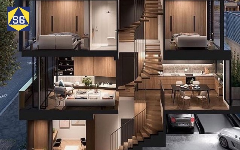 Mẫu nhà lệch tầng 7x7m Mẫu nhà lệch tầng 7x7m