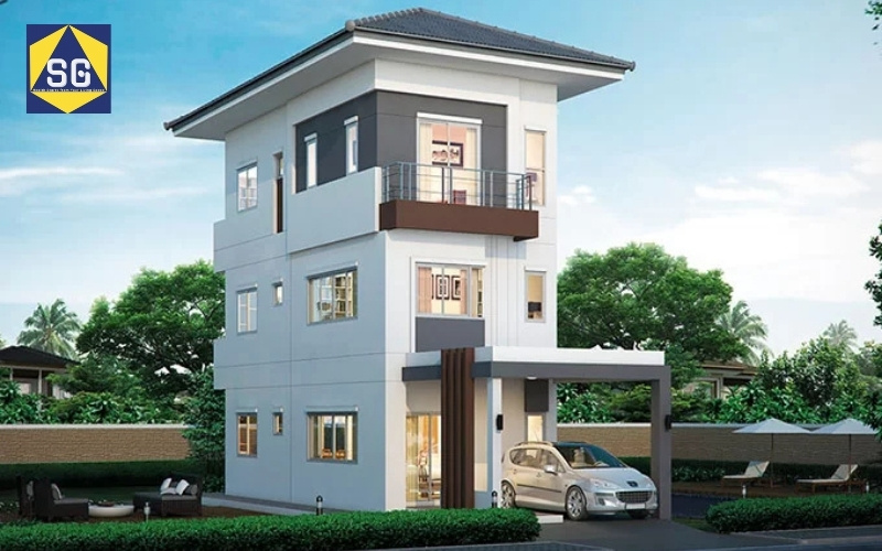 Mẫu nhà lệch tầng 7x7m Mẫu nhà lệch tầng 7x7m