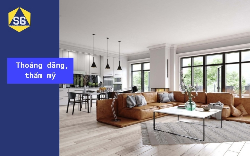 Phòng khách rộng 16m2