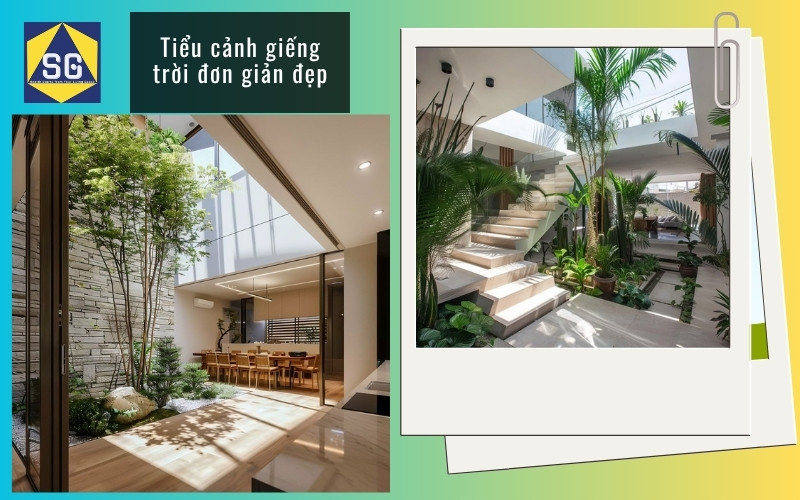 Tiểu cảnh giếng trời đơn giản