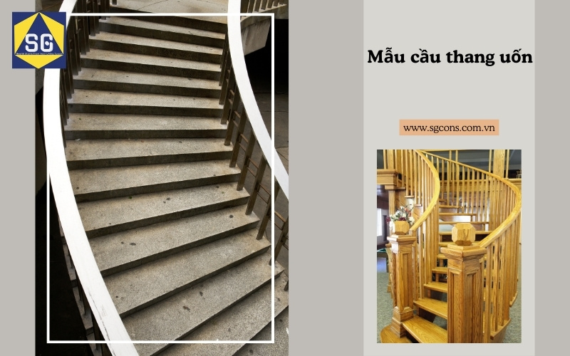 cầu thang dọc nhà ống 5m