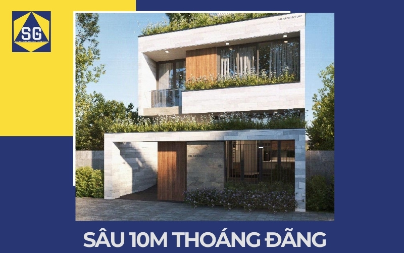 Mẫu nhà 2 tầng mặt tiền 8m hiện đại