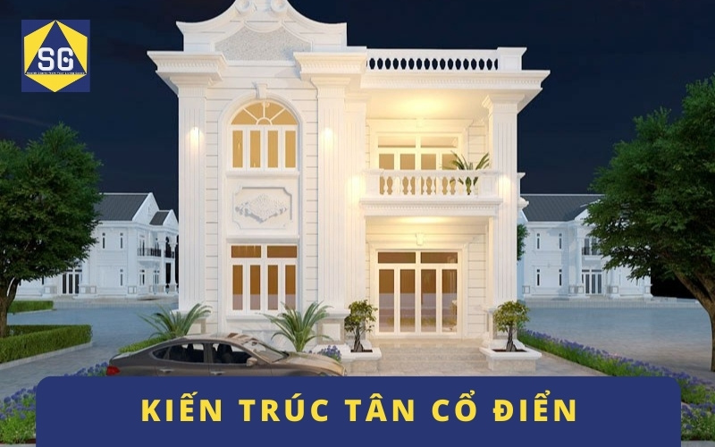 Mẫu nhà 2 tầng mặt tiền 8m hiện đại