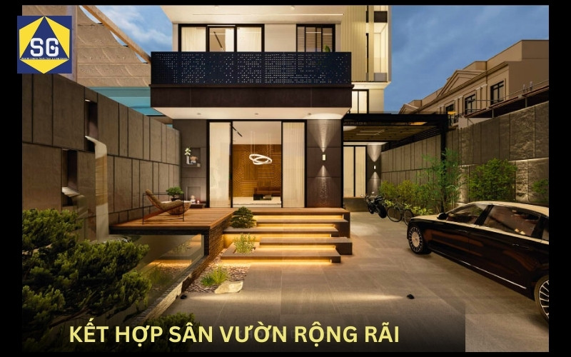 Mẫu nhà 2 tầng mặt tiền 8m hiện đại