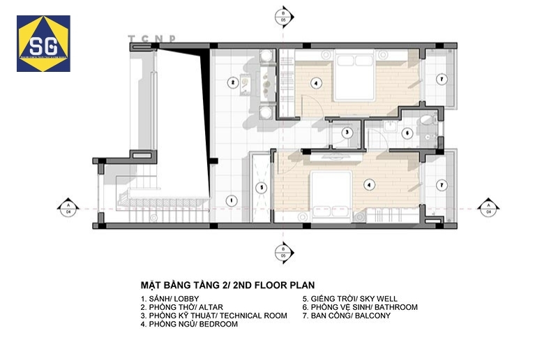 Mẫu nhà 2 tầng mặt tiền 8m hiện đại