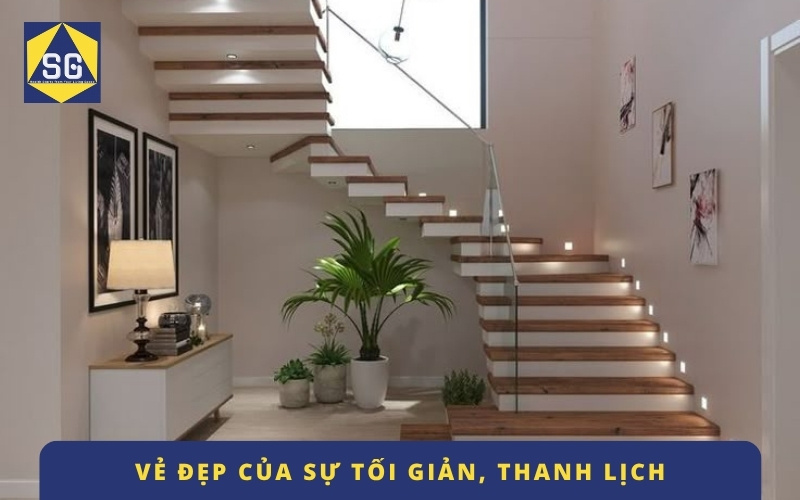Cầu thang nhà lệch tầng đẹp Cầu thang nhà lệch tầng đẹp