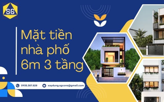 mặt tiền nhà phố 6m 3 tầng