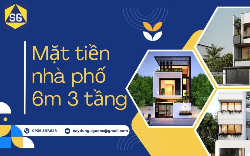 mặt tiền nhà phố 6m 3 tầng