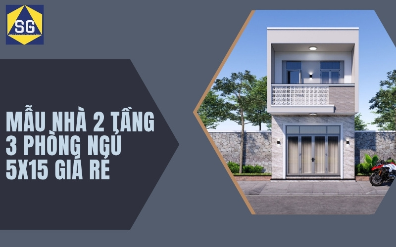 nhà 2 tầng 3 phòng ngủ 5x15