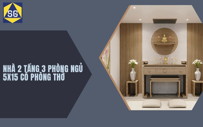 nhà 2 tầng 3 phòng ngủ 5x15