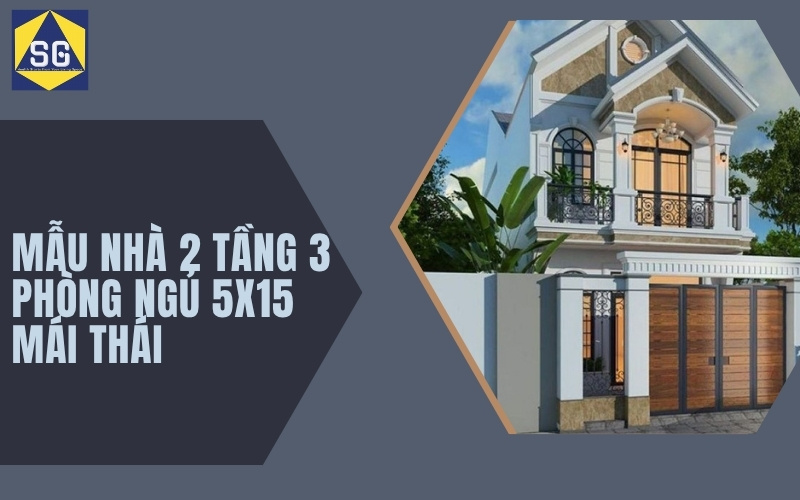 nhà 2 tầng 3 phòng ngủ 5x15