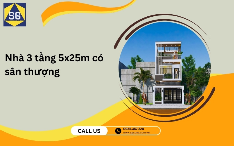 Thiết kế nhà 3 tầng 5x25m Thiết kế nhà 3 tầng 5x25m