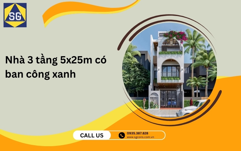 Thiết kế nhà 3 tầng 5x25m Thiết kế nhà 3 tầng 5x25m