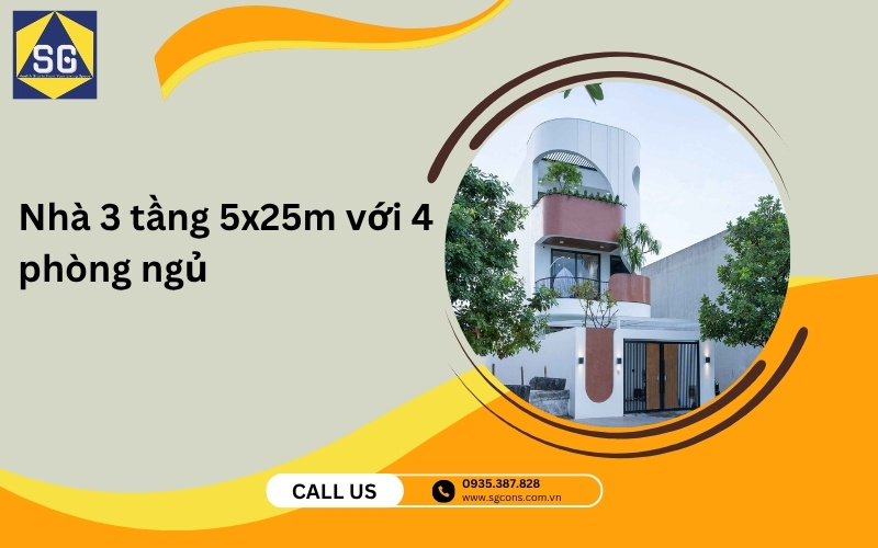 Thiết kế nhà 3 tầng 5x25m Thiết kế nhà 3 tầng 5x25m