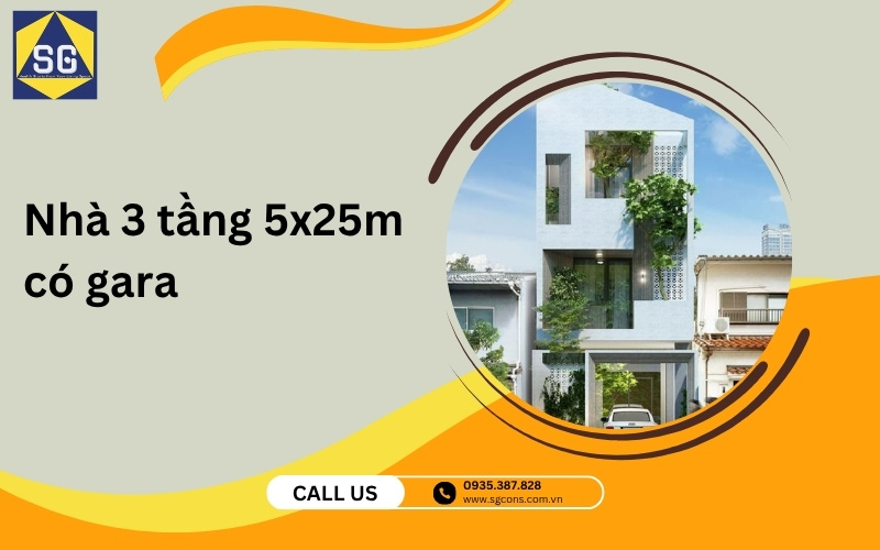 Thiết kế nhà 3 tầng 5x25m Thiết kế nhà 3 tầng 5x25m