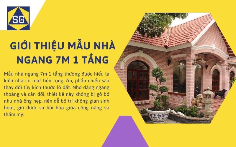 Mẫu nhà ngang 7m 1 tầng
