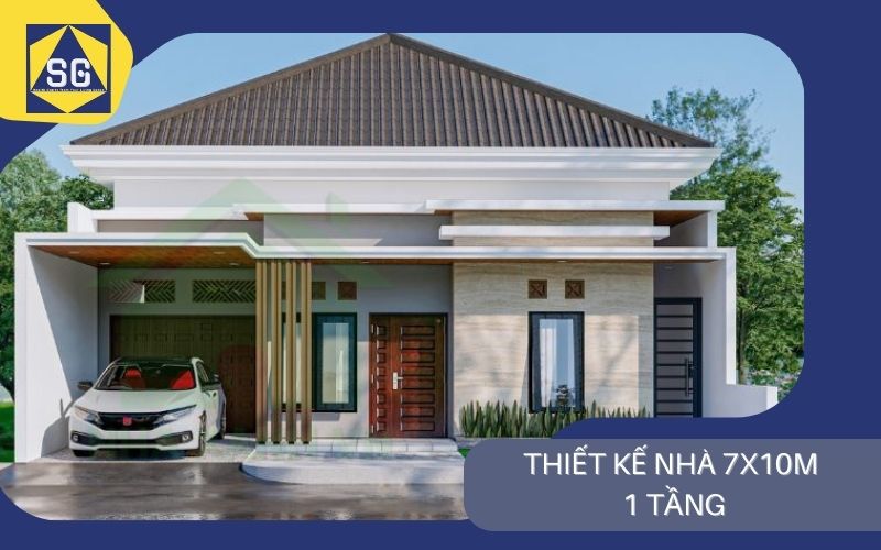 Mẫu nhà ngang 7m 1 tầng