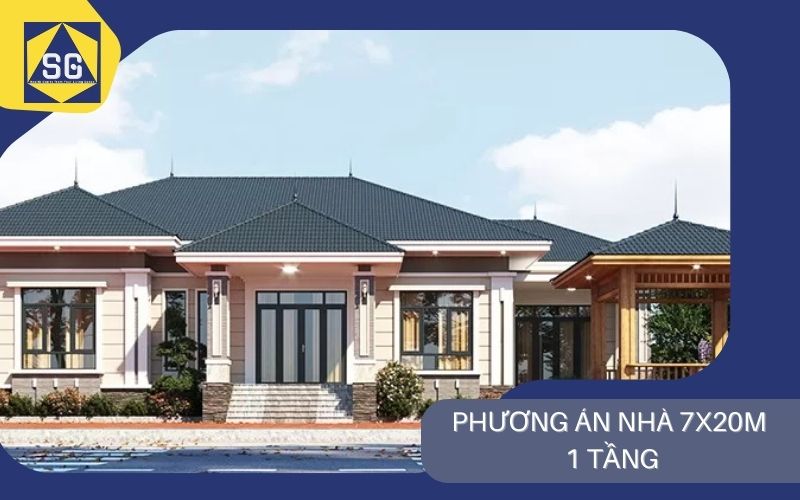 Mẫu nhà ngang 7m 1 tầng