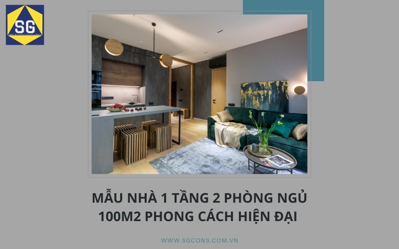 nhà 1 tầng 2 phòng ngủ 100m2