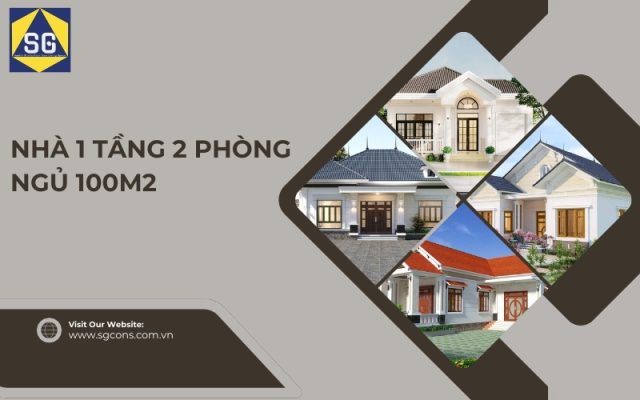 nhà 1 tầng 2 phòng ngủ 100m2