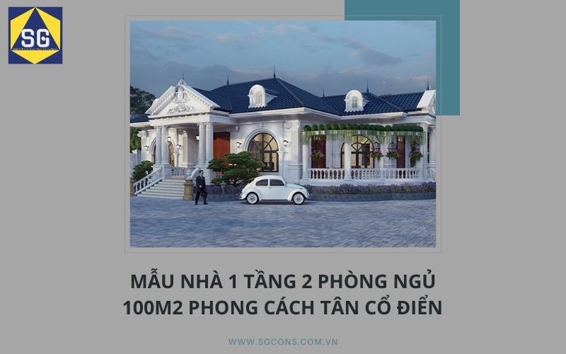 nhà 1 tầng 2 phòng ngủ 100m2