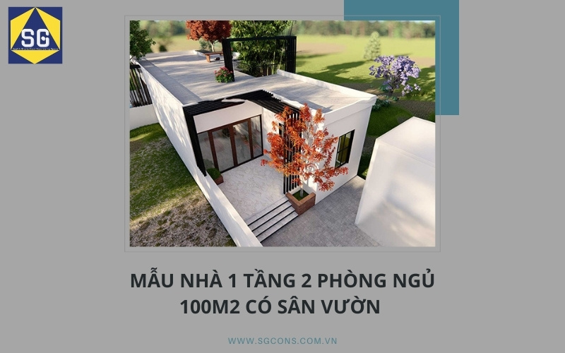 nhà 1 tầng 2 phòng ngủ 100m2